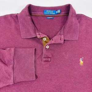Polo Ralph Lauren Classic Fit Cotton Long Sleeve Burgundy Purple Shirt Men's XXL